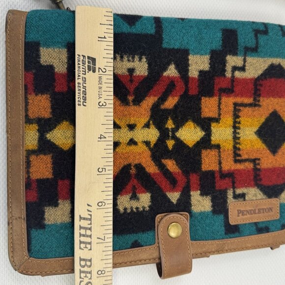 Pendleton Tablet Cover Aztec Wool Leather Adjustable Detachable Crossbody Strap - Picture 13 of 16
